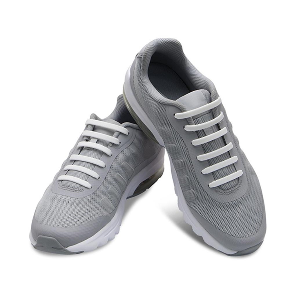 Casual Elastic Silicone No-Tie Shoelaces White