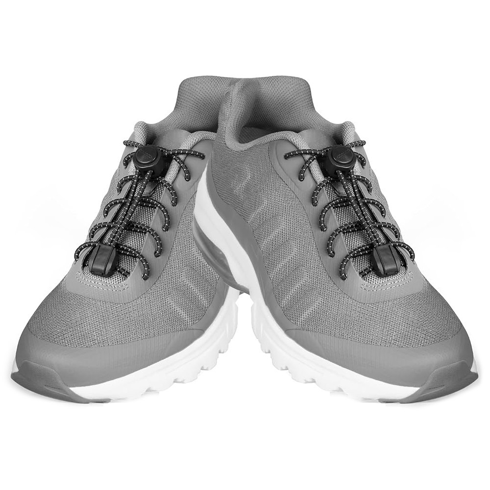 Casual Nylon Lock No-Tie Shoelaces Grey