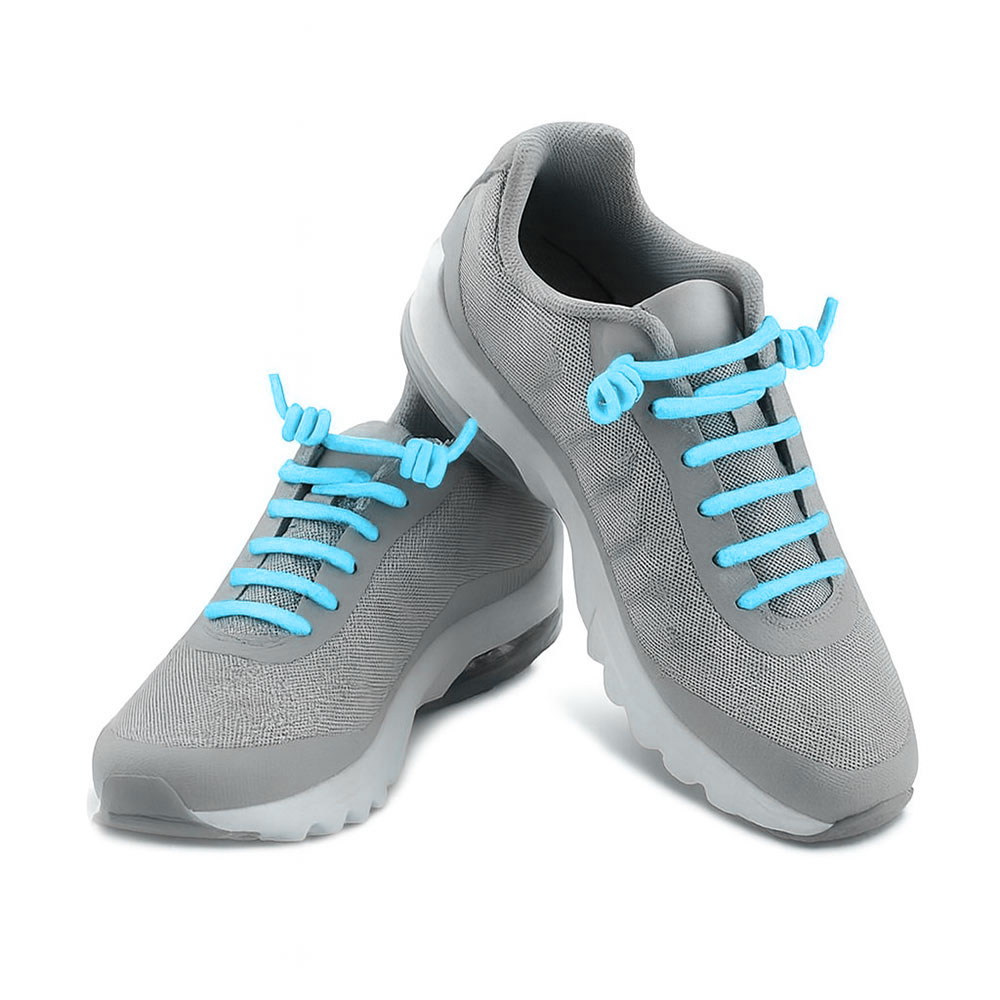 Elastic Curly Spring Spiral No-Tie Shoelaces Blue