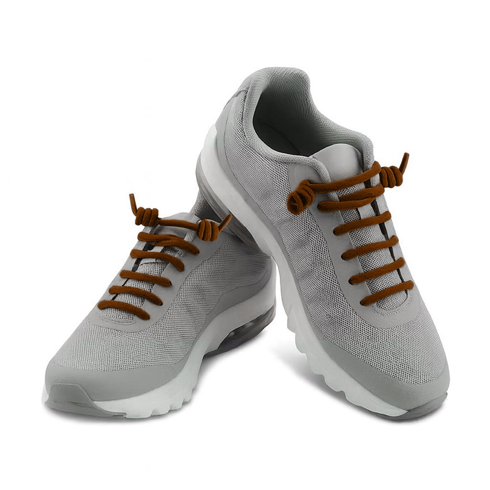 Elastic Curly Spring Spiral No-Tie Shoelaces Brown