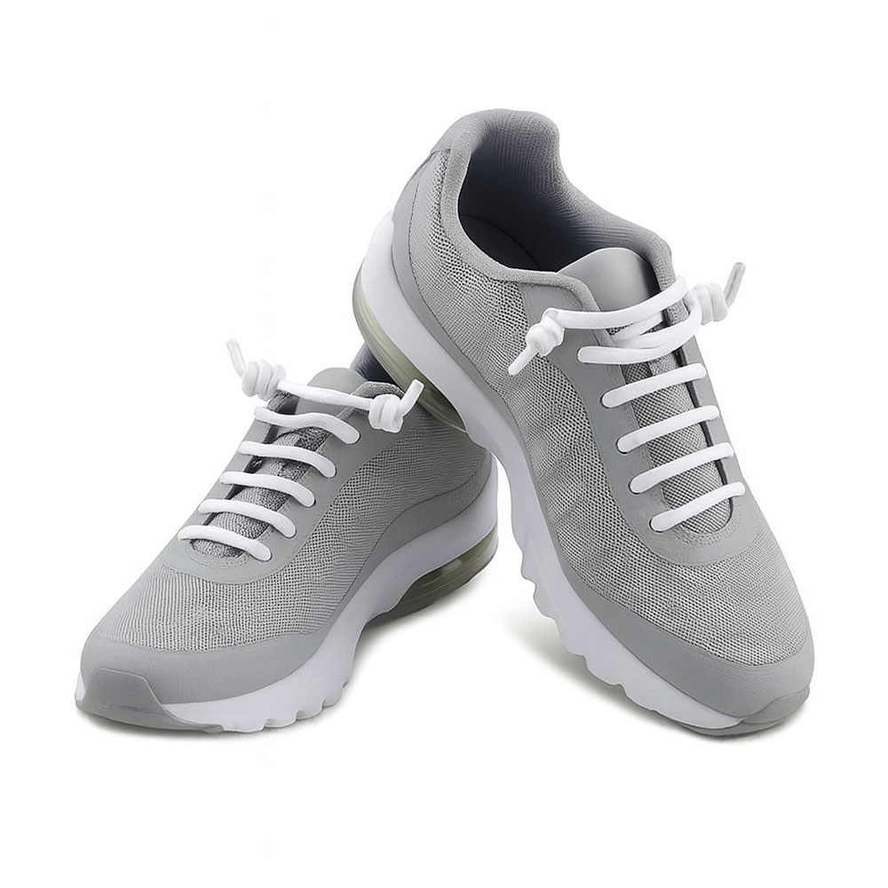 Elastic Curly Spring Spiral No-Tie Shoelaces White