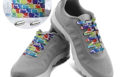 Casual Elastic Lock No-Tie Shoelaces Glitter Rainbow Scales