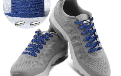 Casual Elastic Lock No-Tie Shoelaces Glitter Royal Blue