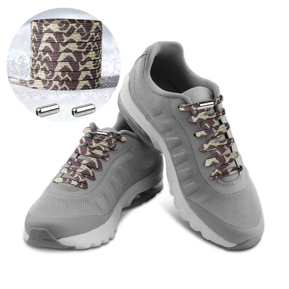 Casual Elastic Lock No-Tie Shoelaces Glitter Snake Print