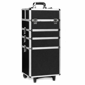 Makeup Case Organiser Trolley 7-in-1 Aluminium Black Diamond