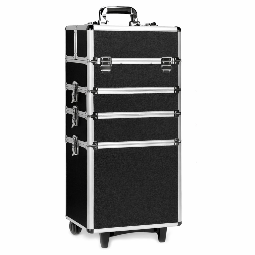 Makeup Case Organiser Trolley 7-in-1 Aluminium Black Diamond