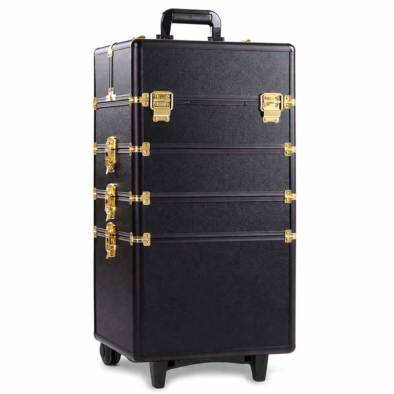 Makeup Case Organiser Trolley 7-in-1 Aluminium Black Gold