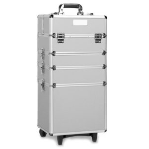 Makeup Case Organiser Trolley 7-in-1 Aluminium Silver