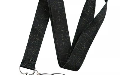Lanyard Polyester Cruise Travel ID Black Abstract