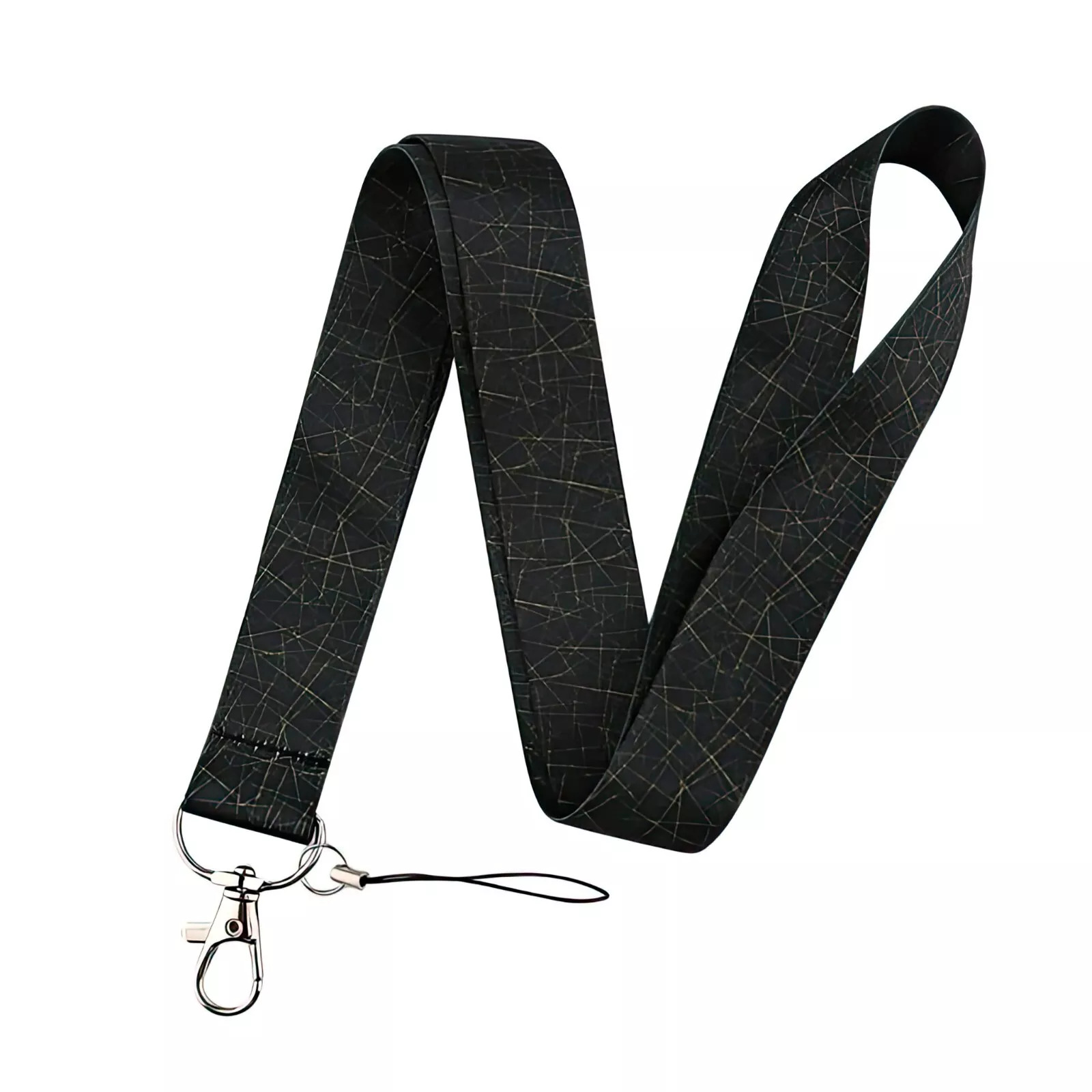 Lanyard Polyester Cruise Travel ID Black Abstract