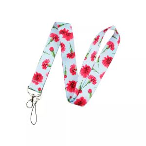 Lanyard Polyester Cruise Travel ID Carnations