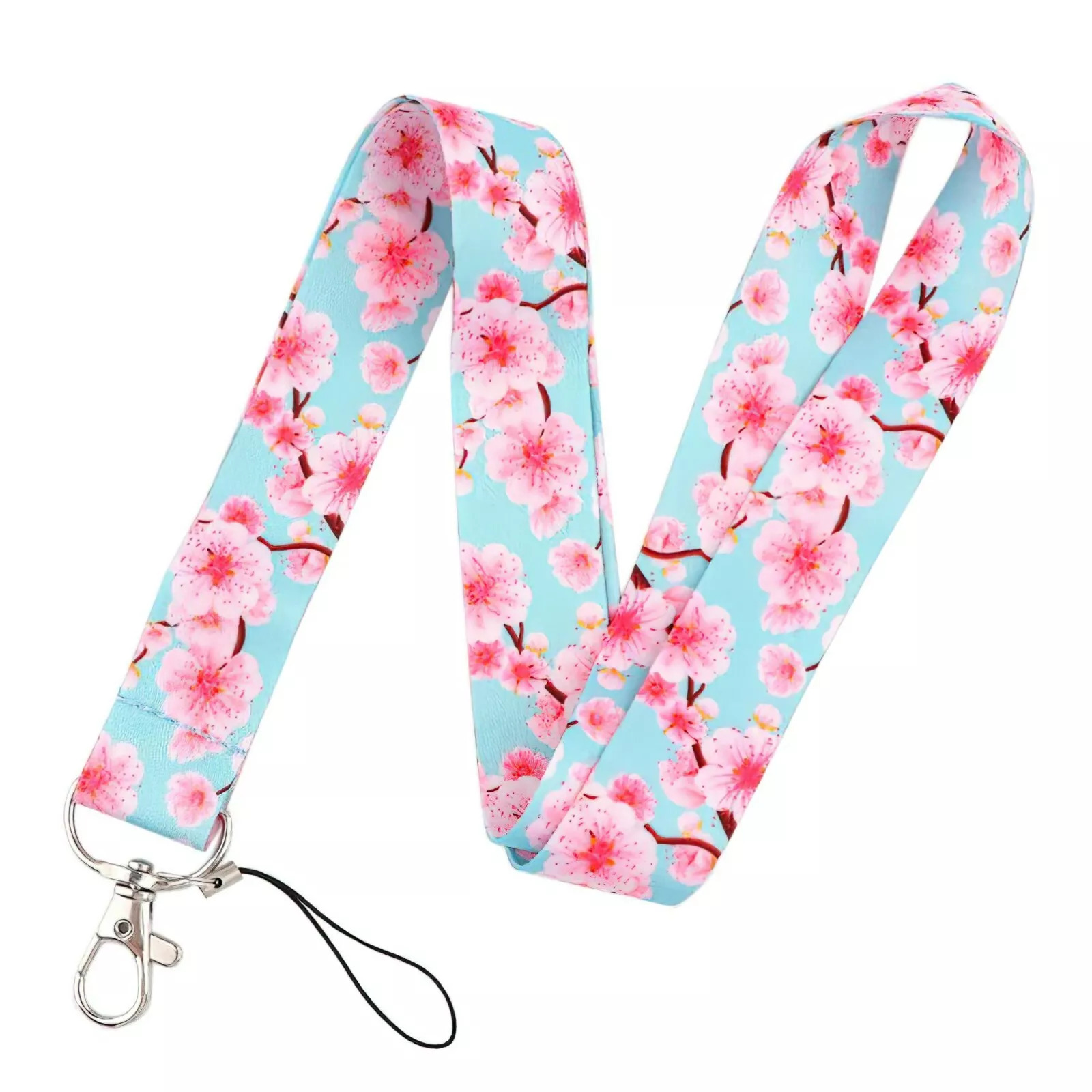 Lanyard Polyester Cruise Travel ID Cherry Blossom