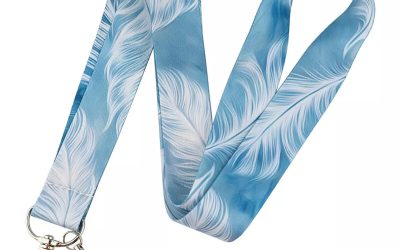 Lanyard Polyester Cruise Travel ID Feathers White