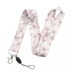 Lanyard Polyester Cruise Travel ID Marble White