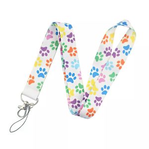 Lanyard Polyester Cruise Travel ID Paws Colourful