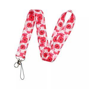 Lanyard Polyester Cruise Travel ID Poppy Lest We Forget