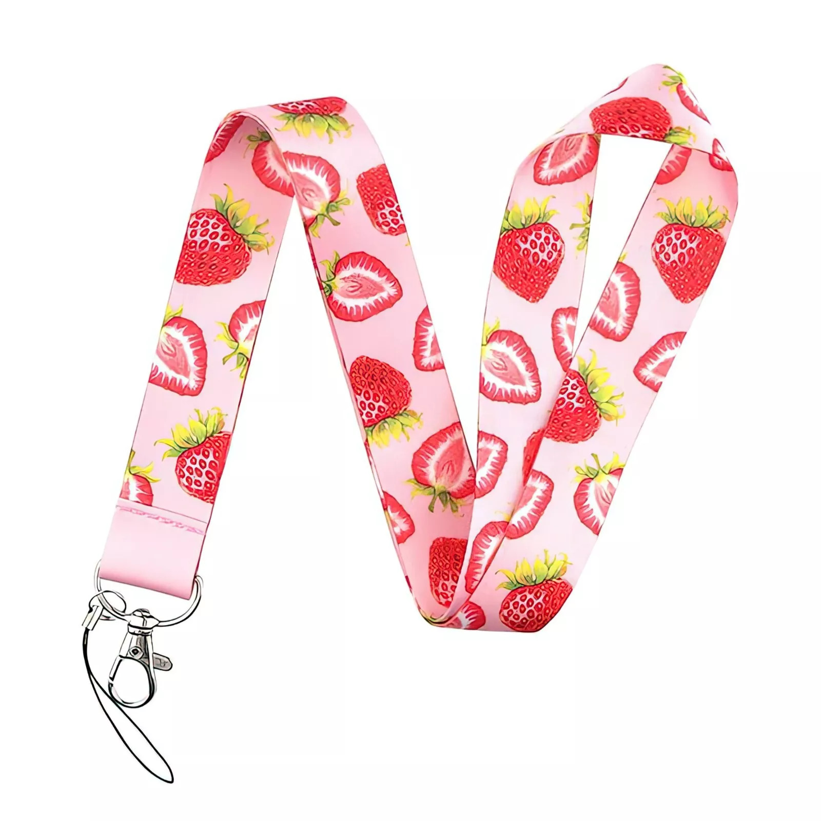 Lanyard Polyester Cruise Travel ID Strawberries